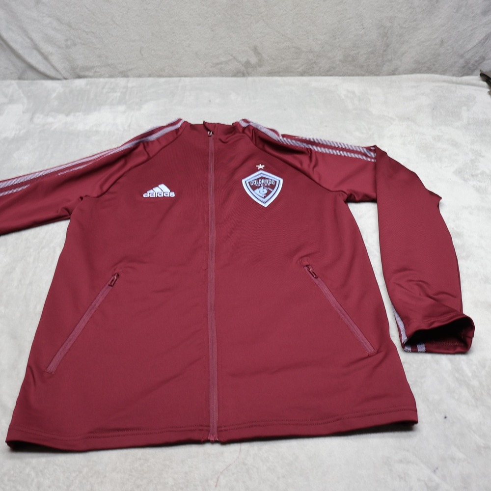 Colorado Rapids Jacket Mens Small Adidas Red Soccer MLS Full Zip Track Athletic
